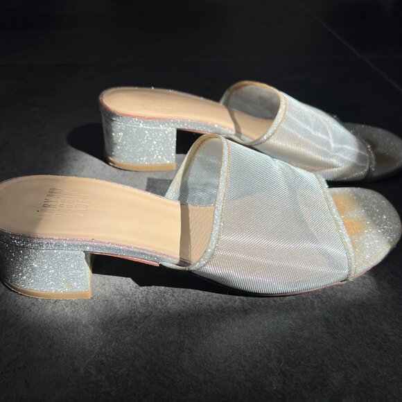GUC Maryam Nassir Zadeh Mnz Sophie Slides, Mules 36.5, Silver Glitter - Picture 12 of 16